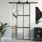 vidaXL - Schuifdeur - 76x205 - cm - gehard - glas - en - aluminium - zwart