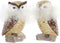 Kerstversiering DKD Home Decor Uil Hars (7,5 x 7,5 x 14 cm) (2 Stuks)