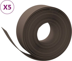 vidaXL - Tuinranden - 5 - st - 10 - m - 20 - cm - polyetheen - bruin