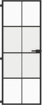 vidaXL - Binnendeur - smal - 76x201,5 - cm - gehard - glas - en - aluminium - zwart