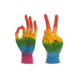 Decoratieve figuren Home ESPRIT Multicolour Hand 16 x 10 x 36 cm (2 Stuks)
