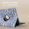 imoshion Tablet Hoes - Geschikt voor Samsung Galaxy Tab A9 Plus - 360° Draaibare Design Bookcase 2.0 - White Blue Stripes
