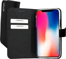 Mobiparts iPhone X iPhone XS - Wallet TPU Case - Ruimte voor pasjes - Zwart