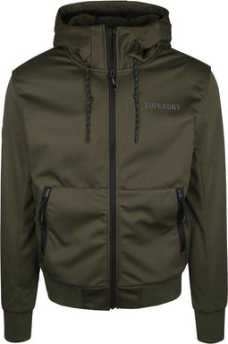 Superdry CODE TECH SOFTSHELL JKT - Heren Jas - Slim-fit - Donkergroen