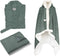 Linnick Flanel Fleece Deken + Hoodie met Capuchon Croco - olive green - 140x200cm - 130x180cm - Plaid