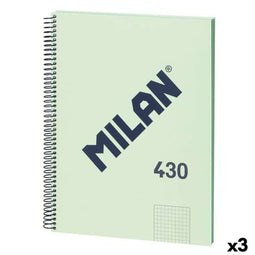 Notitieboekje Milan 430 Groen A4 80 Lakens (3 Stuks)
