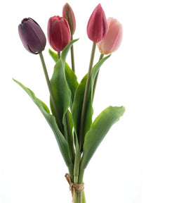 Real Touch Tulips - Real Touch Tulpen - Purple Beauty Combo - Tulpen - Kunstbloemen - Kunst Tulpen - Kunst Boeket - Tulp - 40 CM - Zijden Bloemen - Latex Bloem - Bruiloft - Voorjaar - Lente