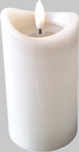 Realistic - Wax & Flame - Led Kaars - 12.5 cm - Grijs