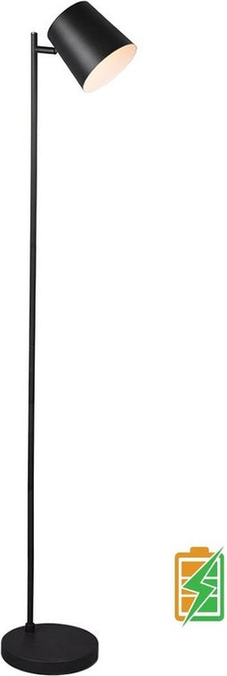REALITY BLAKE - Staande lamp - Zwart mat - incl. 1x SMD 4,5 W - 4-stappen TOUCH - Oplaadbaar (USB-Port) - Werking op batterij