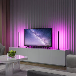 REALITY BOY Tafellamp - Zwart - incl. 2x LED RGB 5W - Dynamisch licht - Geintegreerde dimmer - Memory functie - Afstandsbediening - RGB-kleurwisselaar - Sound bediening