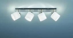 REALITY TOMMY - Opbouwspot - Nikkel mat - excl. 4x E14 - Witte kap