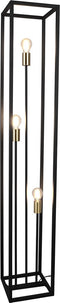 REALITY VITO - Vloerlamp - Staande lamp - Zwart met goud - 3x E27 - H153cm