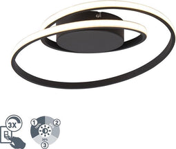 REALITY ZIBAL - Plafondlamp - Zwart mat - incl. 1x SMD 22W - Dimbaar - 4 brandstanden
