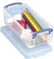 Really Useful Box 0,9 liter, transparant blauw