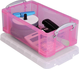 Really Useful Box 9 liter transparant roze