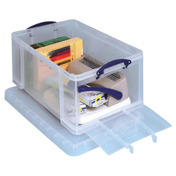 Really Useful Box - Box opbergdoos 64 liter met opening aan de voorkant, transparant