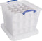 Really Useful Box opbergdoos, 60 l, met inzetbakje, transparant