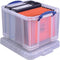 Really Useful Box opbergdoos - Opbergbox met deksel 35 liter - Transparant