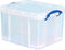 Really Useful Box opbergdoos - Opbergbox met deksel 35 liter - Transparant