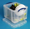 Really Useful Box opbergdoos - Opbergbox met deksel 35 liter - Transparant