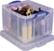 Really Useful Box opbergdoos - Opbergbox met deksel 35 liter - Transparant