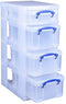 Really Useful Box trolley met 4 opbergdozen, zwart