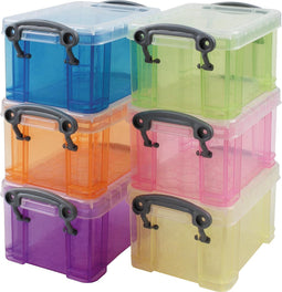 Really Useful Boxes Opbergdoos set van 6 x 0.33 liter assorti kleuren