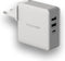 RealPower DeskCharge-65 Travel Reislader (EU, UK & US), 1 x USB-C PD, 1 x USB 18W fast charge, 1 x USB 2.4A, wandlader totaal max. 65W