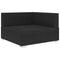 Hoekbank 1 st met kussens poly rattan zwart