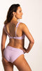 Beachlife Lilac Check - Halter bikinitop met beugel - Multiway met ruffle en basic bandjes - Lila/Geblokt