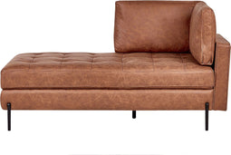 REBAIS - Chaise longue - Goudbruin - Rechtszijdig - Kunstleer