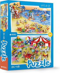 Rebo Productions Beach & Circus Legpuzzel Junior 24/48 Stukjes