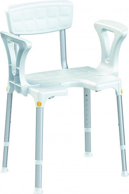 Rechthoekige douchestoel - met uitsparing - compleet