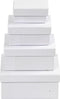 Rechthoekige dozen, afm 5x7,5+7x9,5 cm, afm 8,5x11,5+11x14 cm, wit, 4stuks, h: 3,5+4,5+5,5+6,5 cm