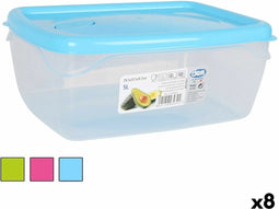 Rechthoekige lunchbox met deksel Dem 5 L Rechthoekig 29,5 x 21,5 x 11,7 cm (8 Stuks)