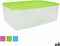 Rechthoekige lunchbox met deksel Rechthoekig 8 L 36 x 24,5 x 13 cm (6 Stuks)