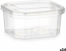 Rechthoekige lunchbox met deksel Transparant Polypropyleen 370 ml 10,7 x 5,5 x 11,7 cm (24 Stuks)