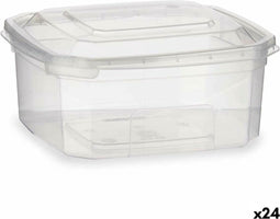 Rechthoekige lunchbox met deksel Transparant Polypropyleen 500 ml 12,3 x 6 x 13 cm (24 Stuks)