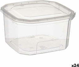 Rechthoekige lunchbox met deksel Transparant Polypropyleen 750 ml 12,8 x 7,5 x 13,5 cm (24 Stuks)