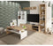 Rechthoekige salontafel - Wit en Nodi eiken decor - L43 x D100 x H50 cm