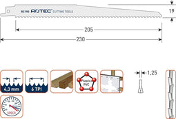 Reciprozaagblad RC190 /3021/225 (vpe 5)