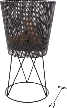 RedFire – Amarillo – Inclusief vuurpook – Zwart - Staal – Vuurkorf – Fire Pit – Stevig staal – Diameter 44,5cm – Terrasverwarming – Sfeerhaard – Fire basket