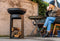 RedFire – Arizona – Zwart - Staal – Vuurschaal – Fire Pit – Stevig staal - Industrieel – Terrasverwarming – Sfeerhaard – Houtopslag – Inclusief Poker