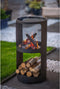 RedFire – Buffalo – Inclusief houtopslag – Zwart - Staal – Vuurkorf – Fire Pit – Stevig staal – Diameter 43cm – Terrasverwarming – Sfeerhaard