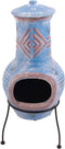 RedFire – Colima – Blauw & Rood - Kleihaard – Terrashaard – Fireplace – Stevig - Terrasverwarming – Sfeerhaard
