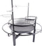 RedFire – Cowboy Fire Pit Grill – Grijs - Staal - Multifunctionele BBQ en Vuurschaal– BBQ – Barbecue - Stevig staal – Inclusief Rotisseriekit - Verchroomde barbecue grill – Terrasverwarming