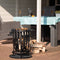 RedFire – Dallas met grillplaat – Zwart - Staal – Vuurkorf – Fireplace – Stevig staal - Terrasverwarming – Sfeerhaard – BBQ grill