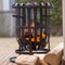 RedFire – Dallas met grillplaat – Zwart - Staal – Vuurkorf – Fireplace – Stevig staal - Terrasverwarming – Sfeerhaard – BBQ grill