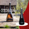 RedFire – Kingston – Houtopslag – Zwart - Staal – Vuurkorf – Fireplace– Stevig staal – Diameter 43cm – Hoogte: 120cm - Terrasverwarming – Sfeerhaard