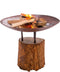 RedFire – Logger – Handmade- Bruin - Staal – Vuurschaal - Vuurkorf - Vuurschaal 60 cm - Geroeste schaal – Terrasverwarming - Sfeerhaard